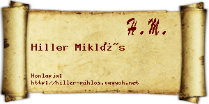 Hiller Miklós névjegykártya