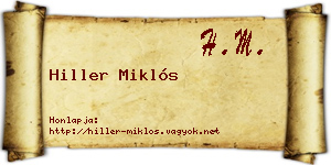 Hiller Miklós névjegykártya